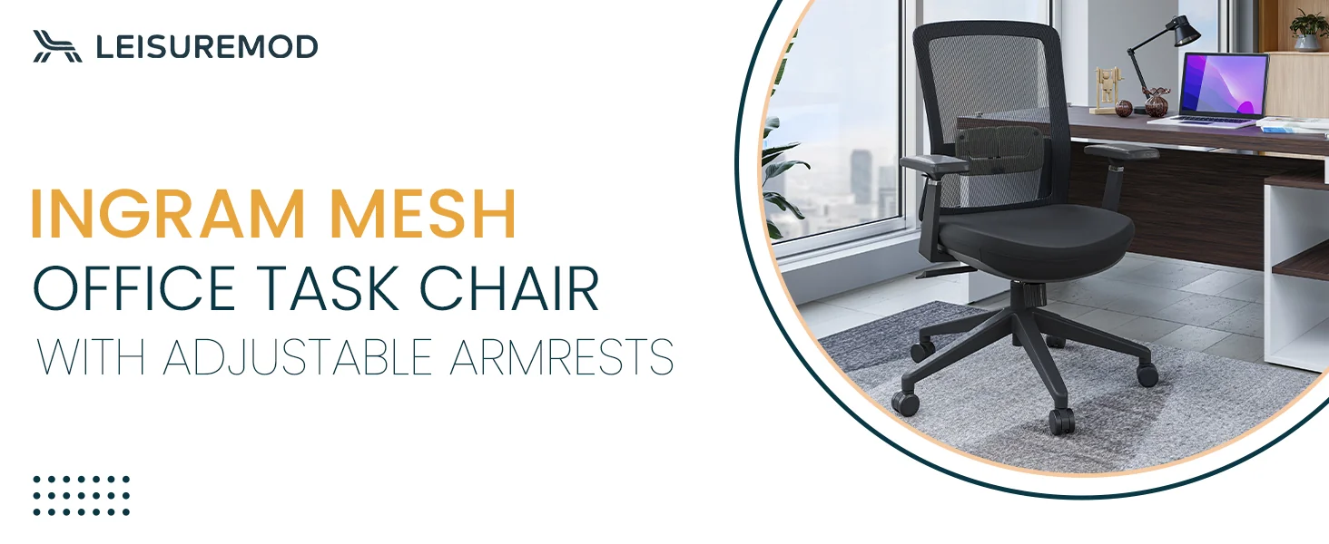 Ingram Modern  Office Task Chair with adjustable armrests