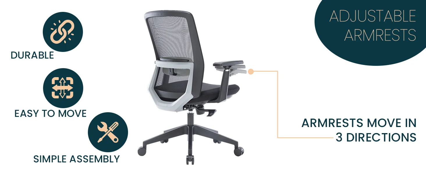 Ingram Modern  Office Task Chair with adjustable armrests