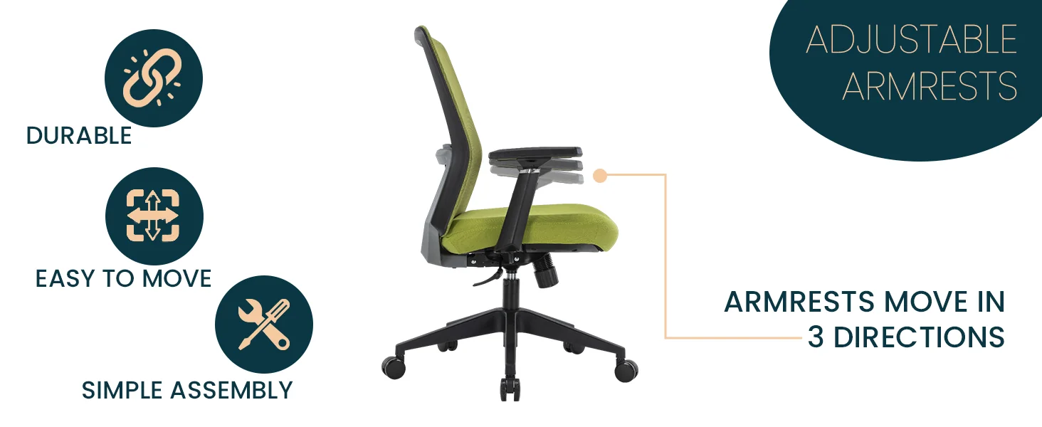 Ingram Office Chair with Seat Cover, Green/Green