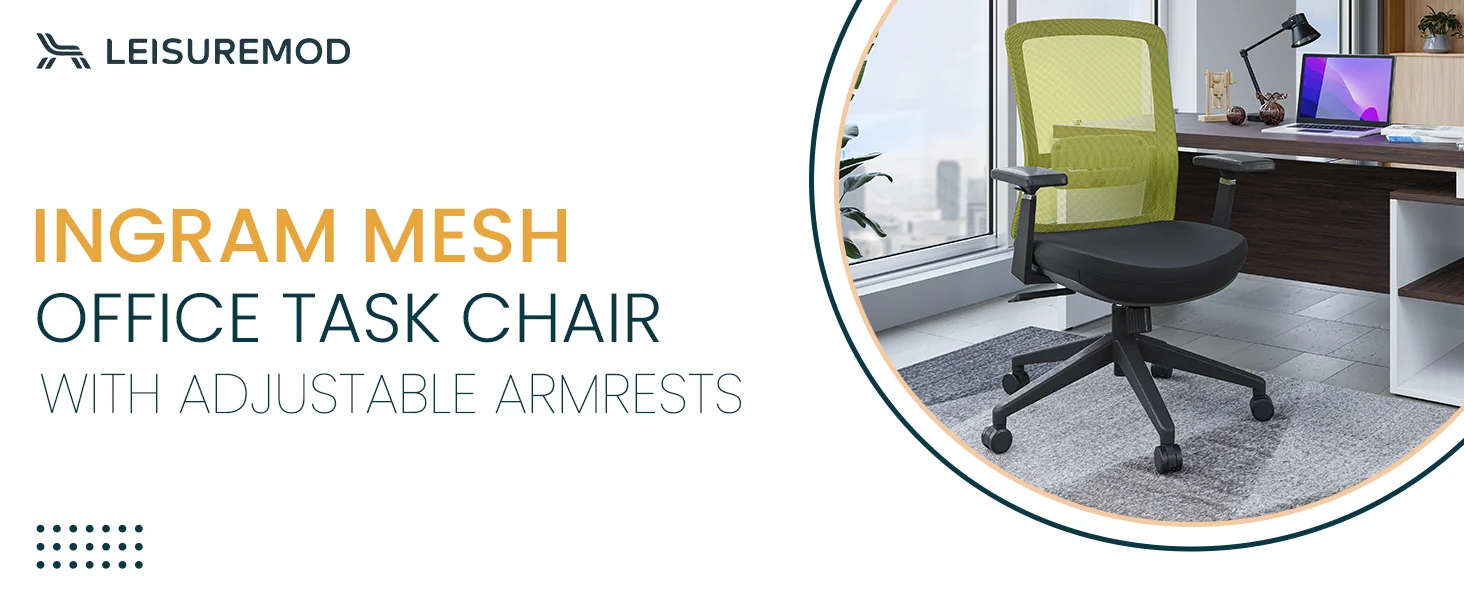 Ingram Modern Office Task Chair with adjustable armrests