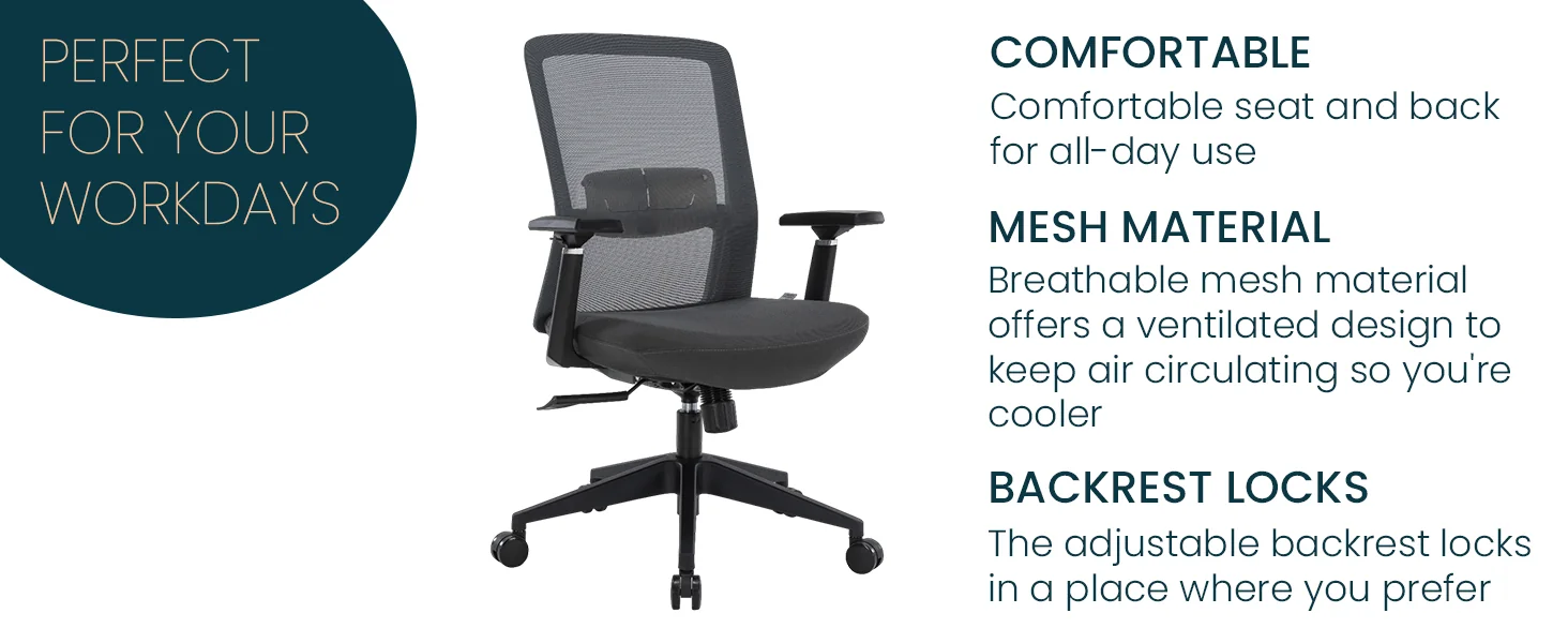 Ingram Office Chair with Seat Cover, Grey/Grey