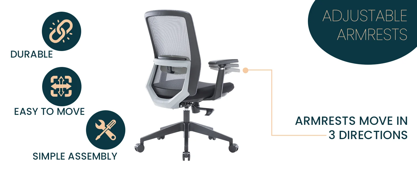 Ingram Modern  Office Task Chair with adjustable armrests