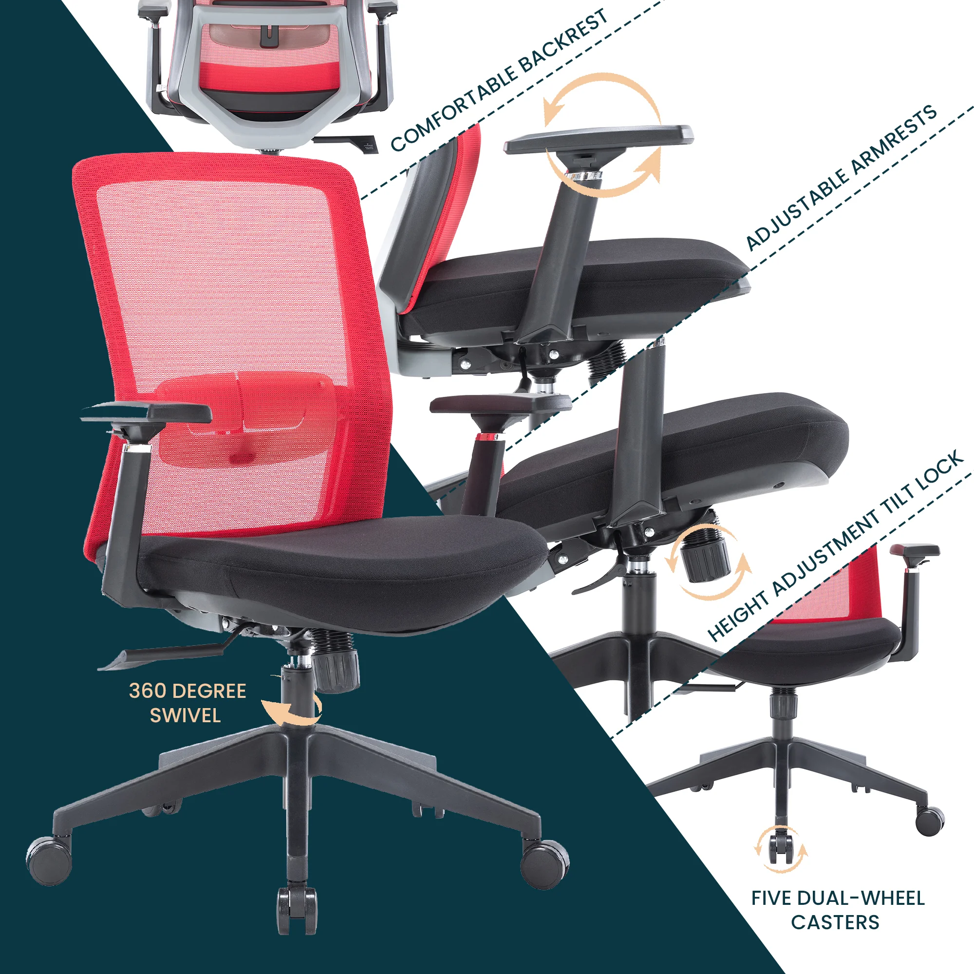 Ingram Modern Office Task Chair with adjustable armrests