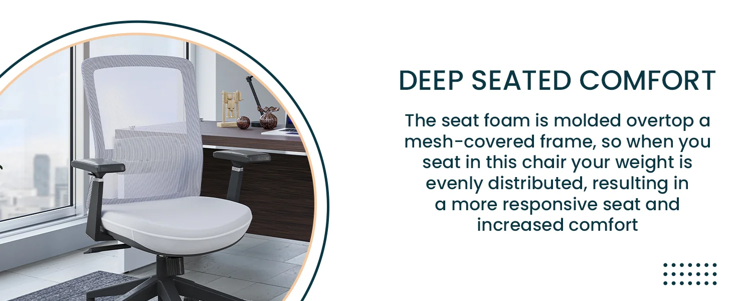 Ingram Office Chair with Seat Cover, White/White