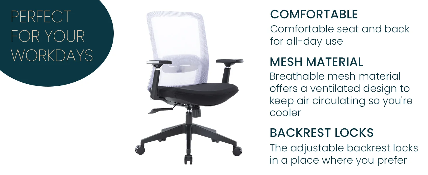 Ingram Modern Office Task Chair with adjustable armrests