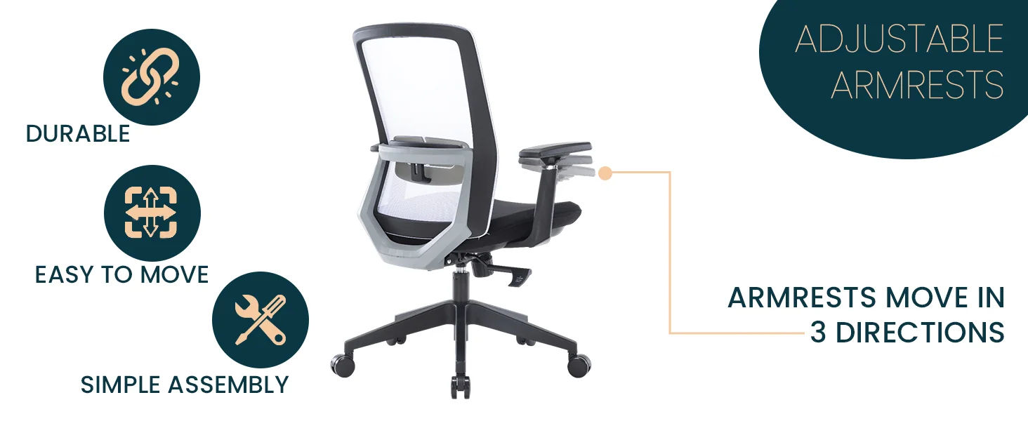 Ingram Modern Office Task Chair with adjustable armrests