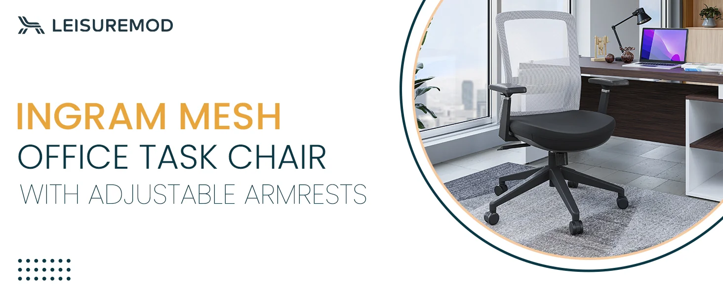 Ingram Modern Office Task Chair with adjustable armrests