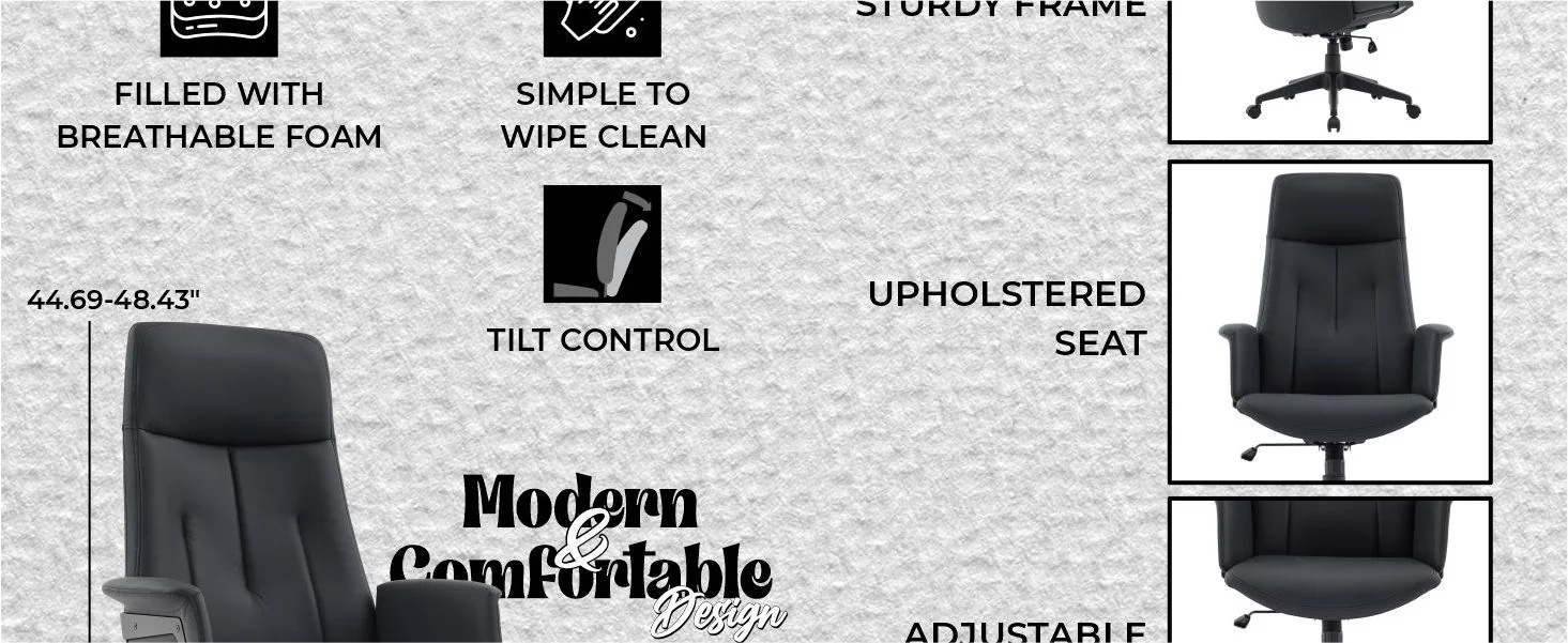 Inifini Collection Modern Office Chair In Black