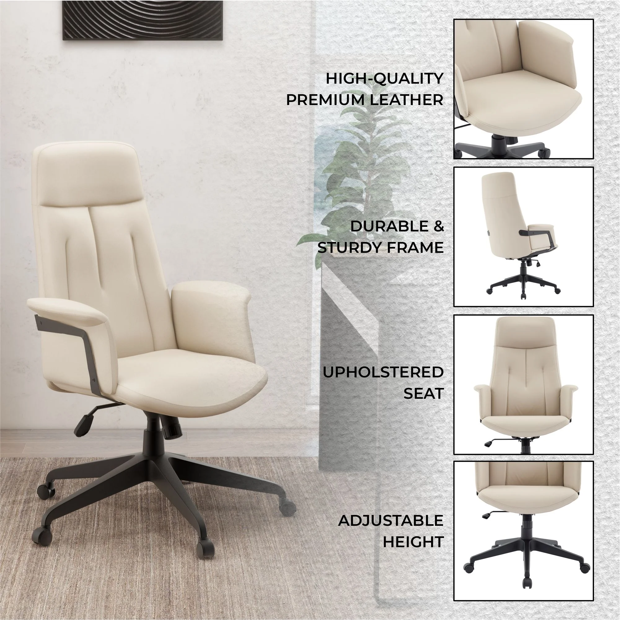 Inifini Collection Modern Office Chair In Tan