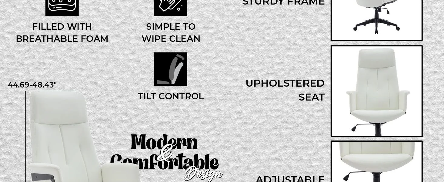 Inifini Collection Modern Office Chair In White