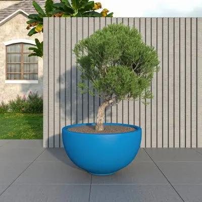 Iris Fiberstone Planter in Blue 12 Dia