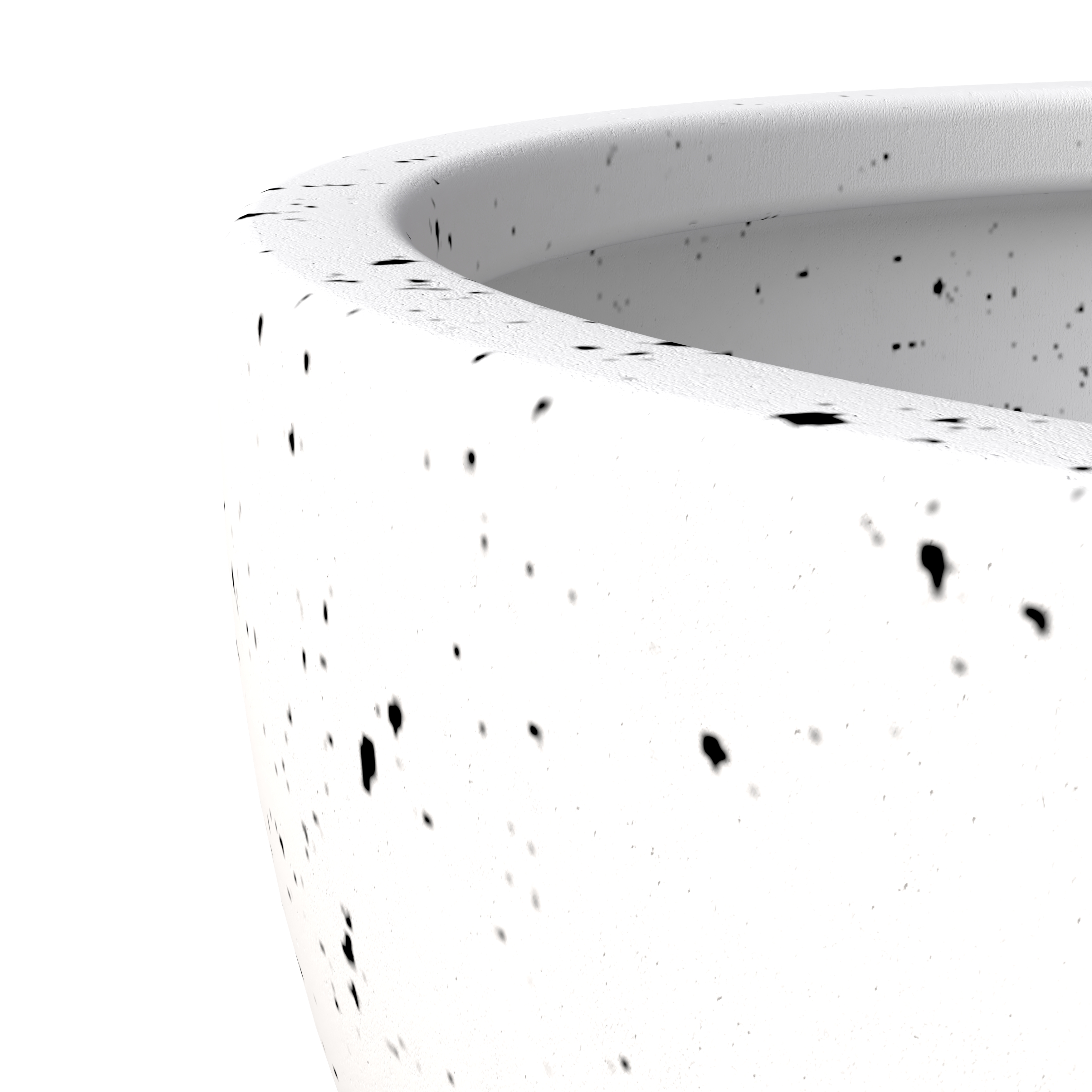 Iris Fiberstone Planter in White 12 Dia