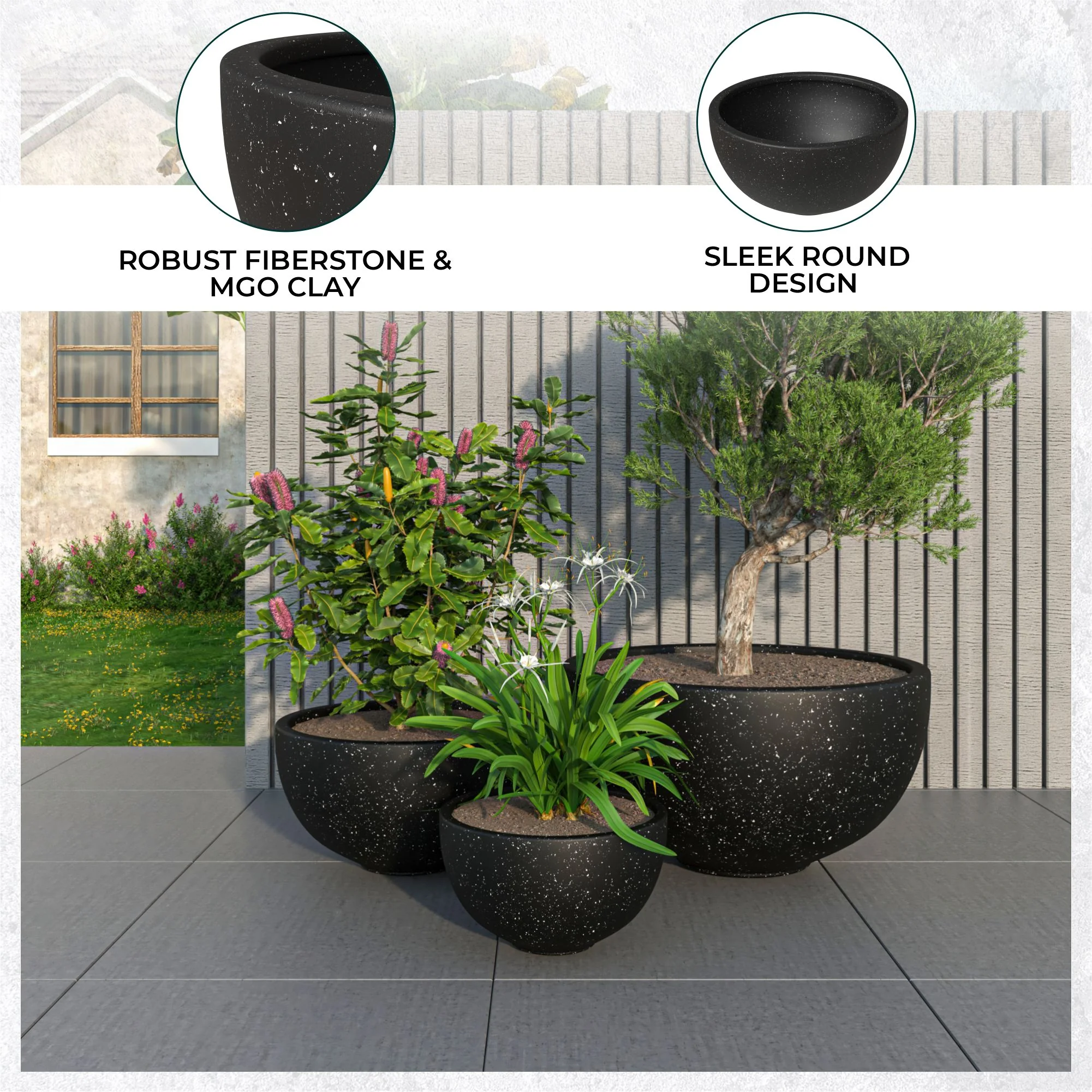 Iris Planter Set Black