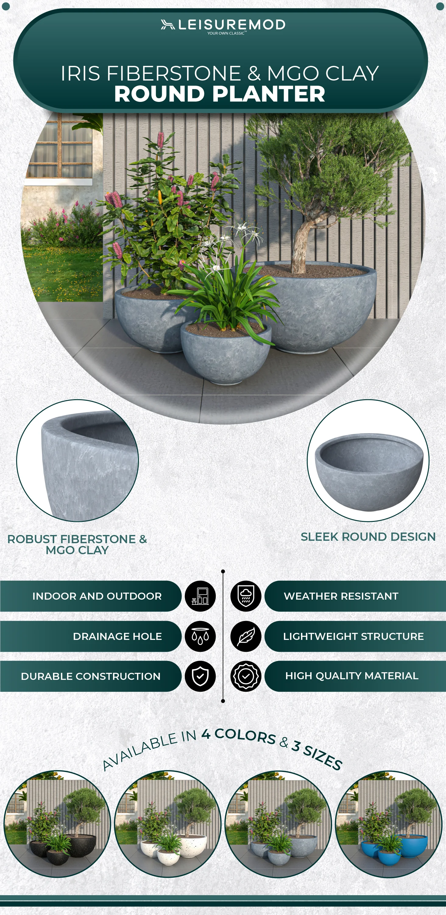 Iris Planter Set Grey