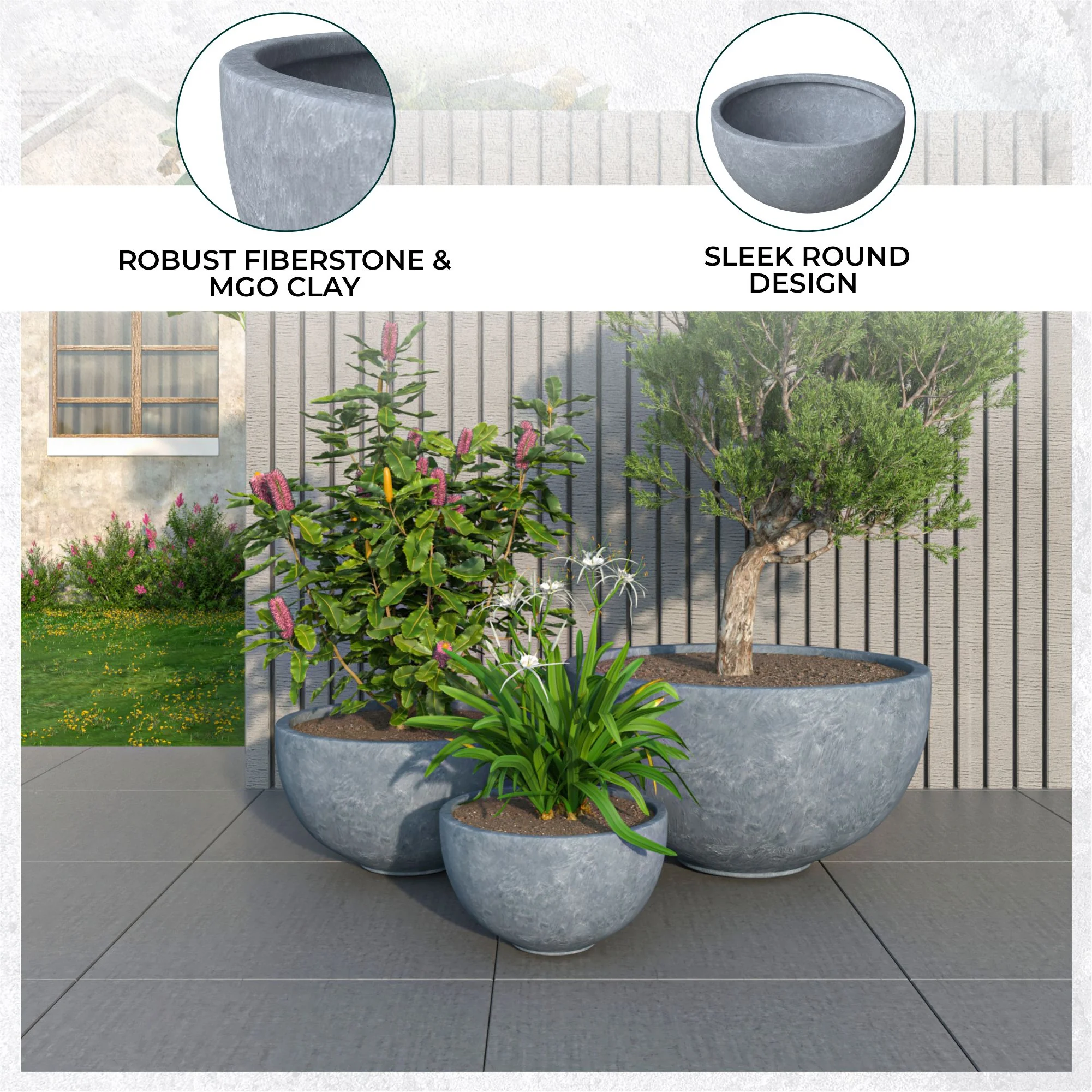 Iris Planter Set Grey