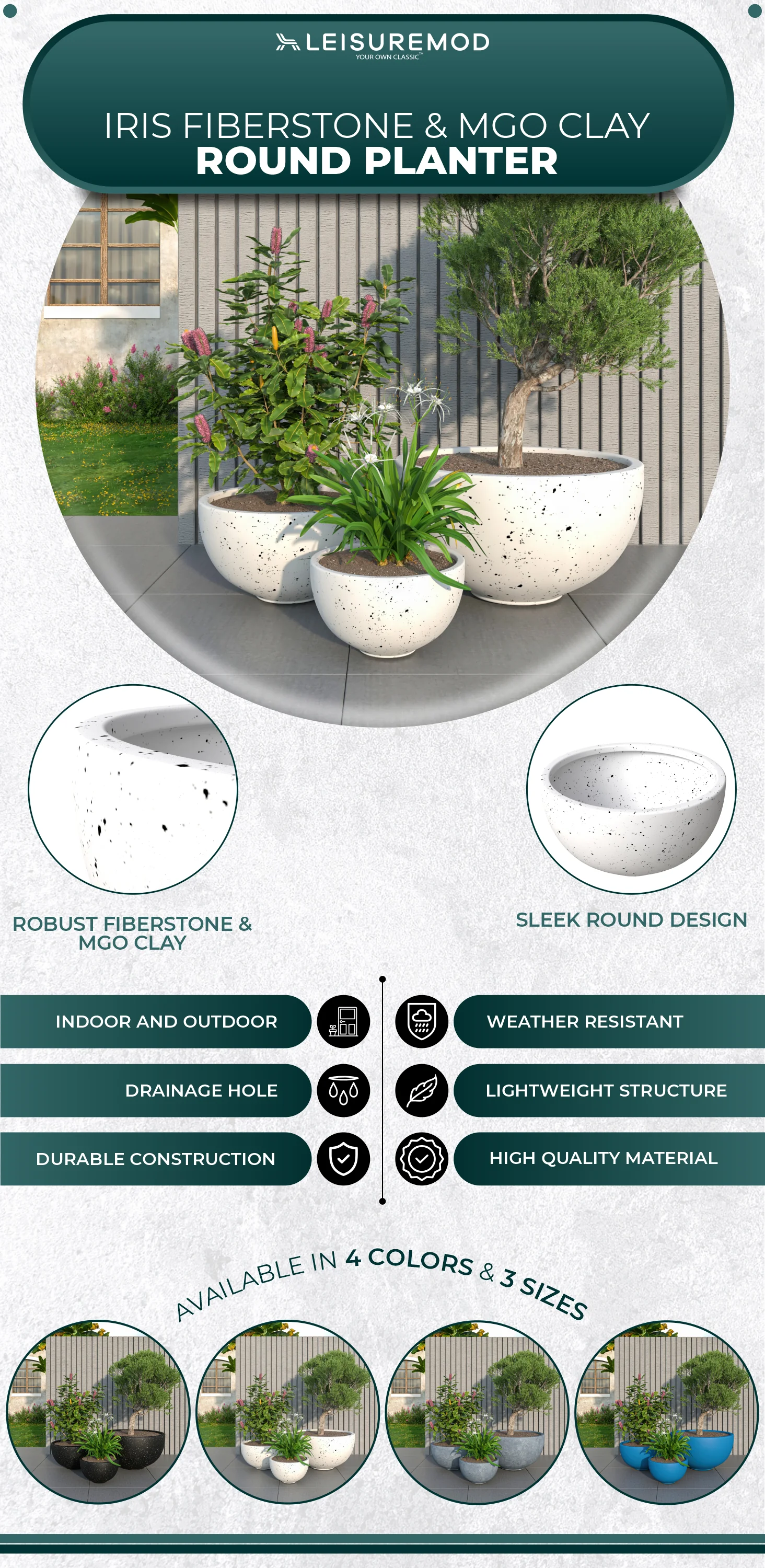 Iris Planter Set White
