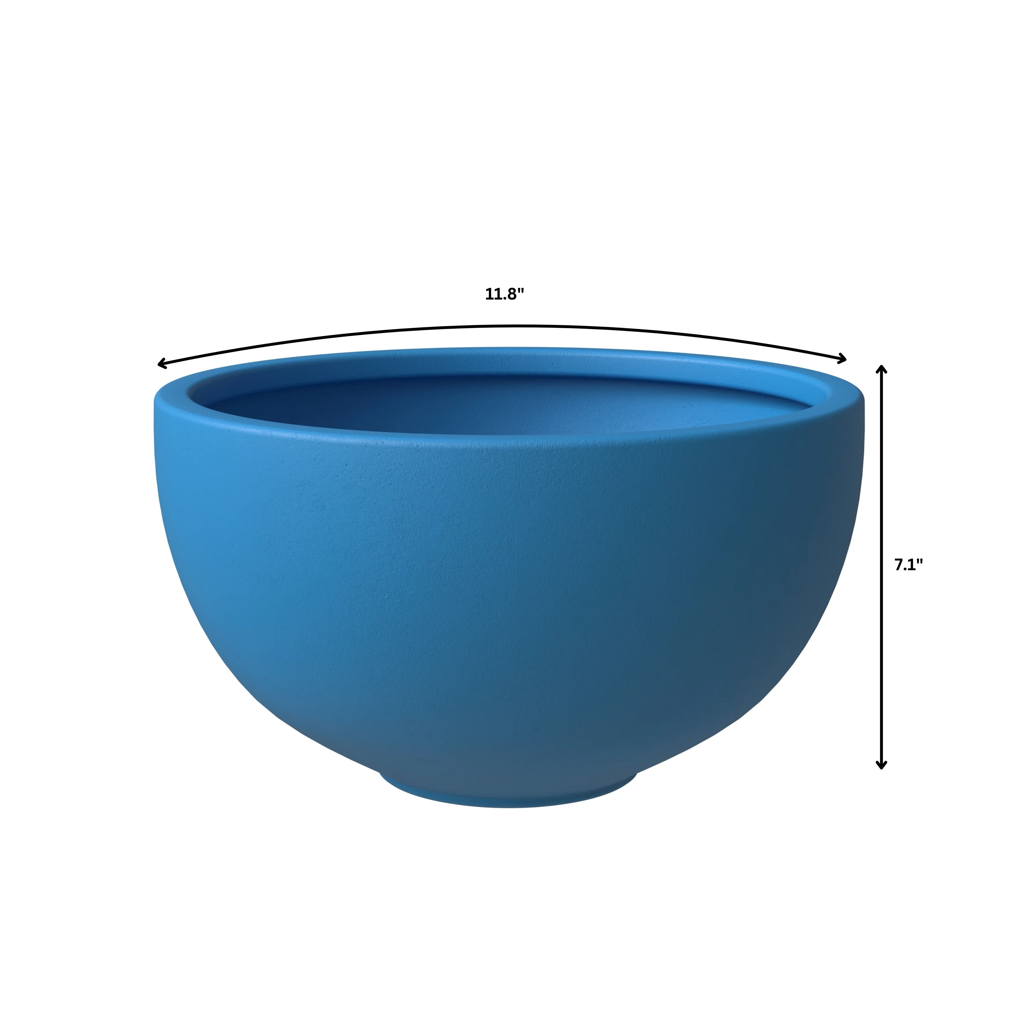 Iris Fiberstone Planter in Blue 7 Dia