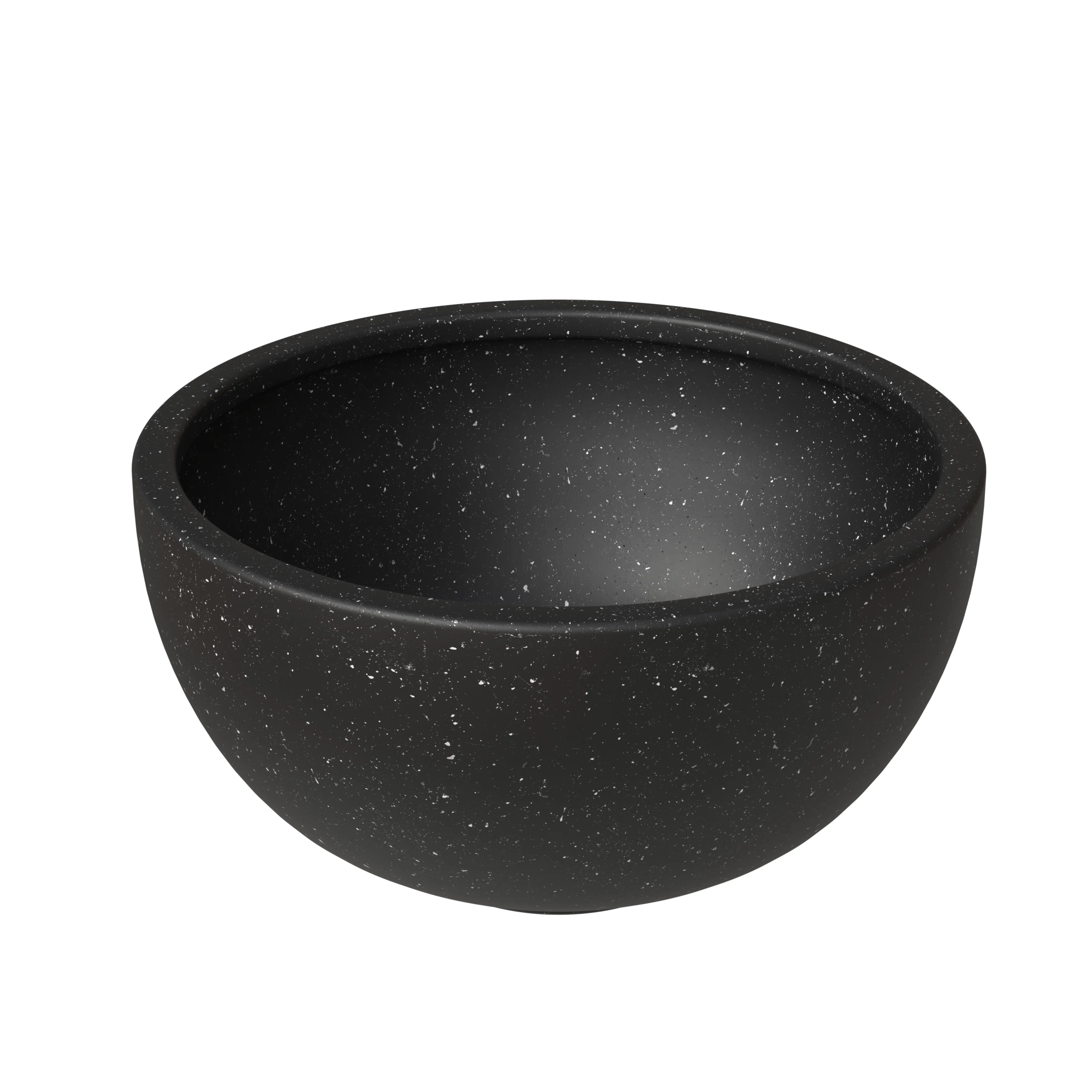 Iris Fiberstone Planter in Black 9 Dia