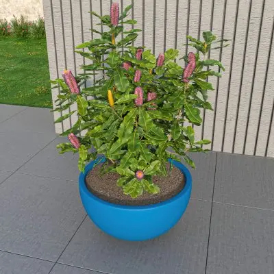 Iris Fiberstone Planter in Blue 9 Dia