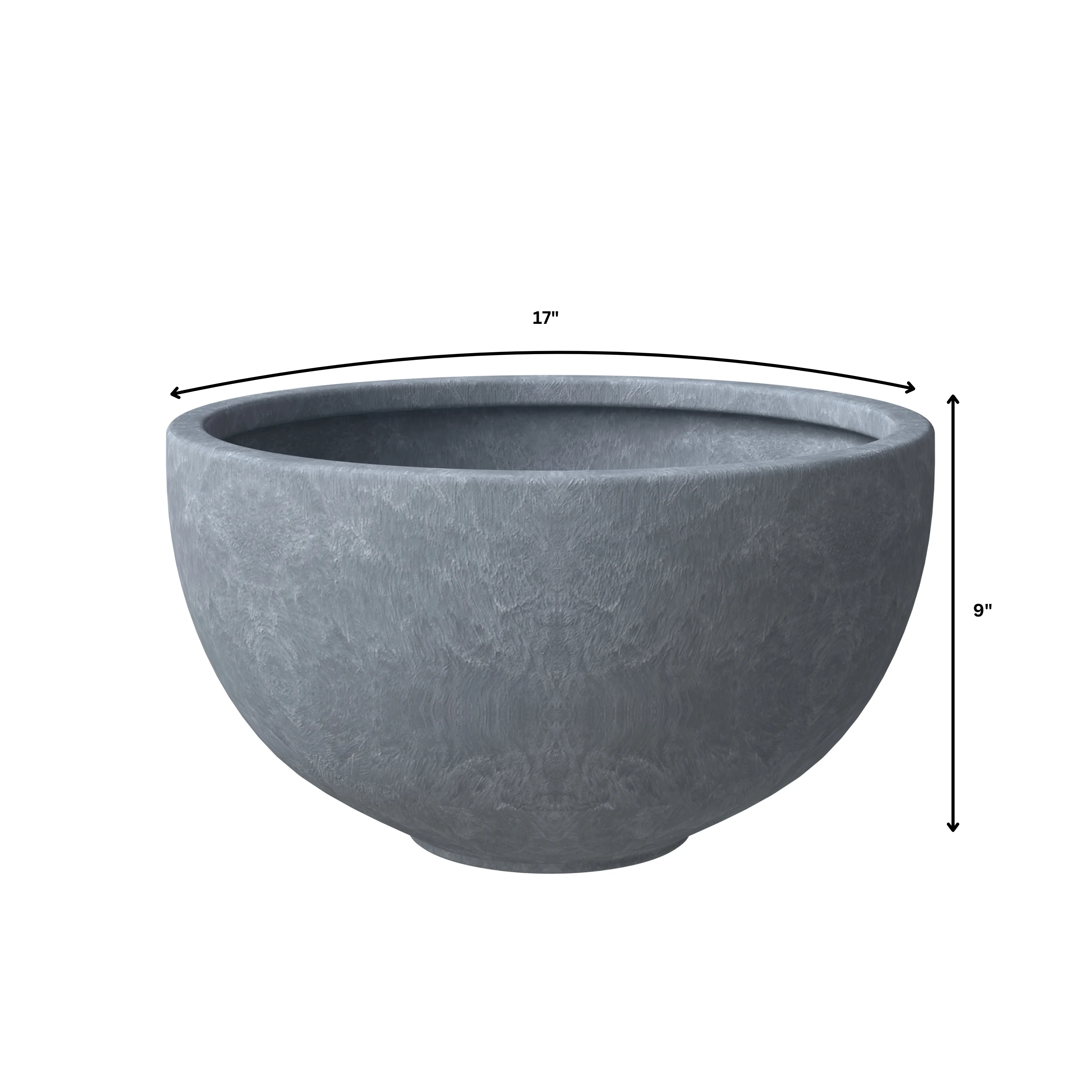 Iris Fiberstone Planter in Grey 9 Dia