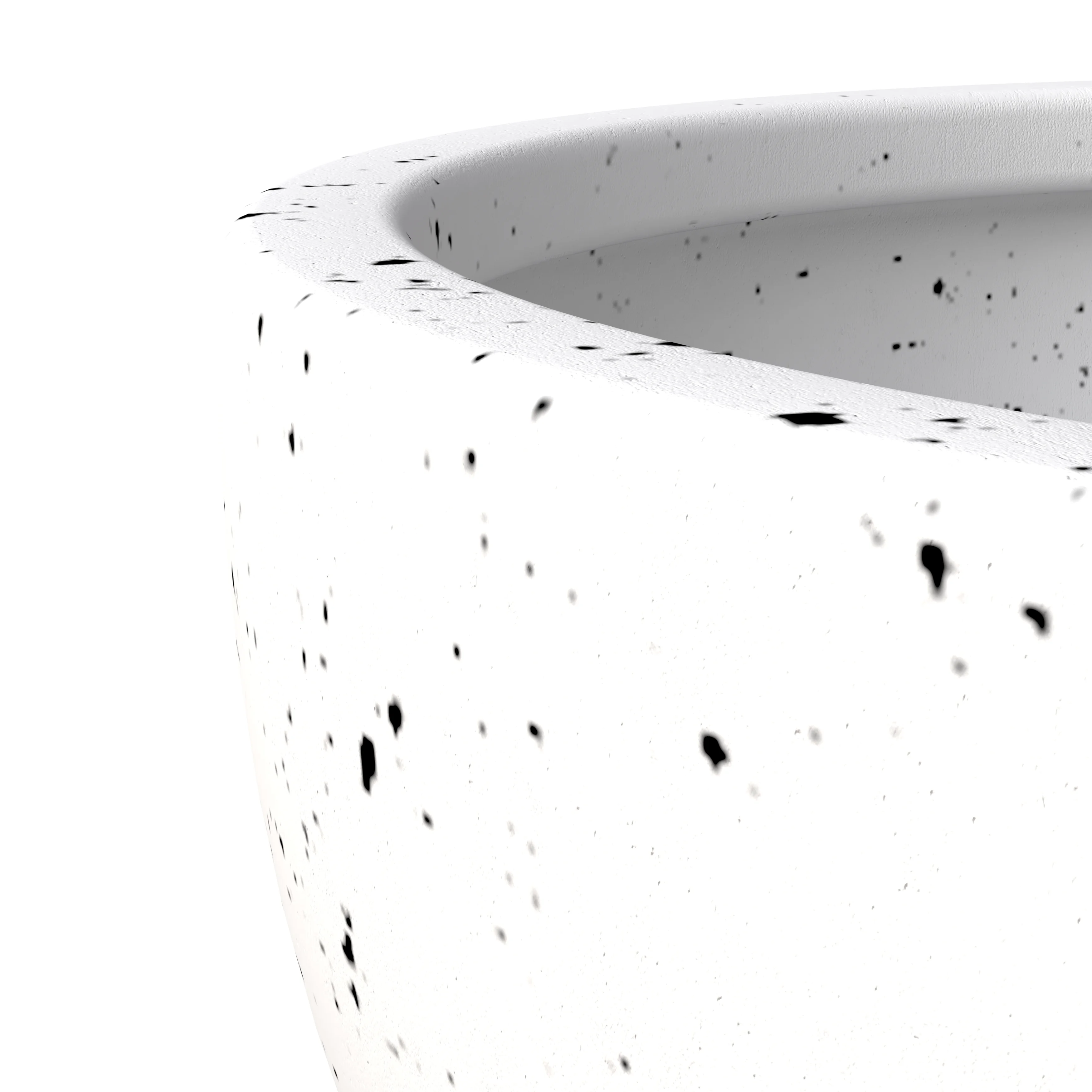 Iris Fiberstone Planter in White 9 Dia