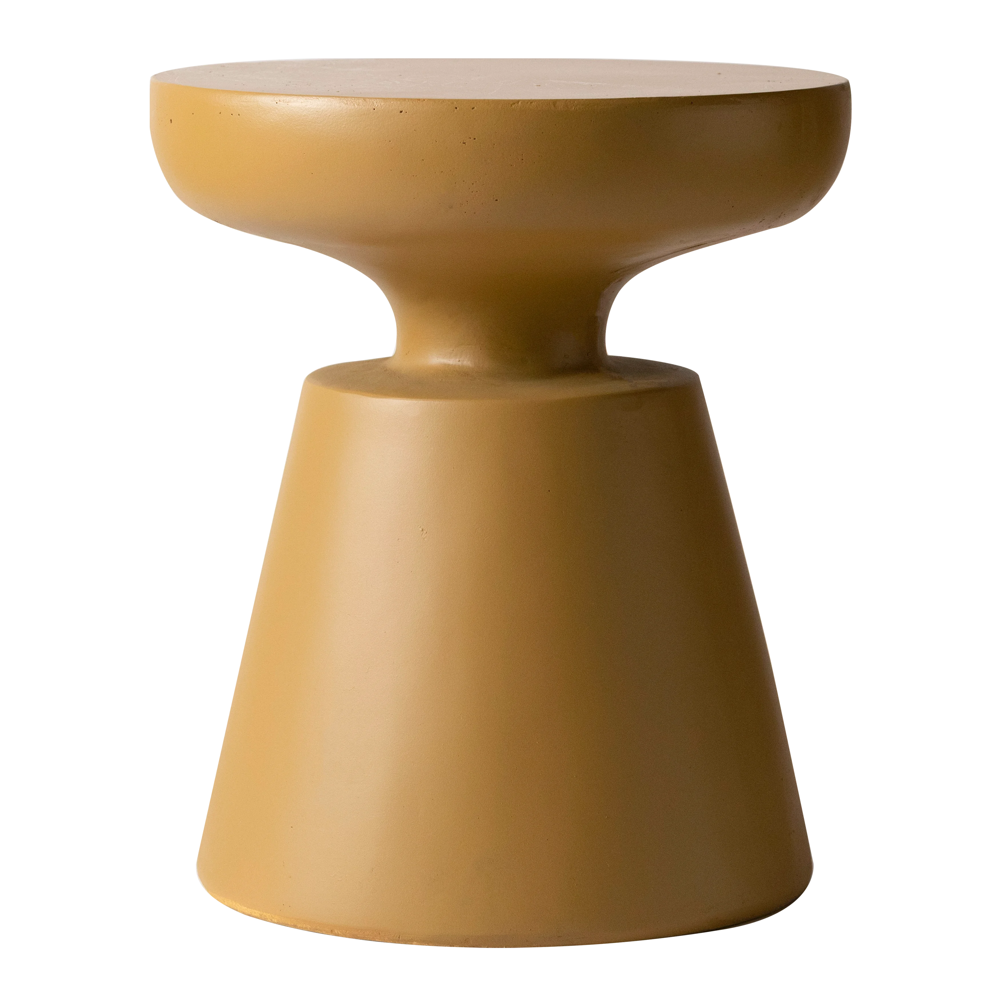 Isle Collection Fiberglass Outdoor Side Table in Brown