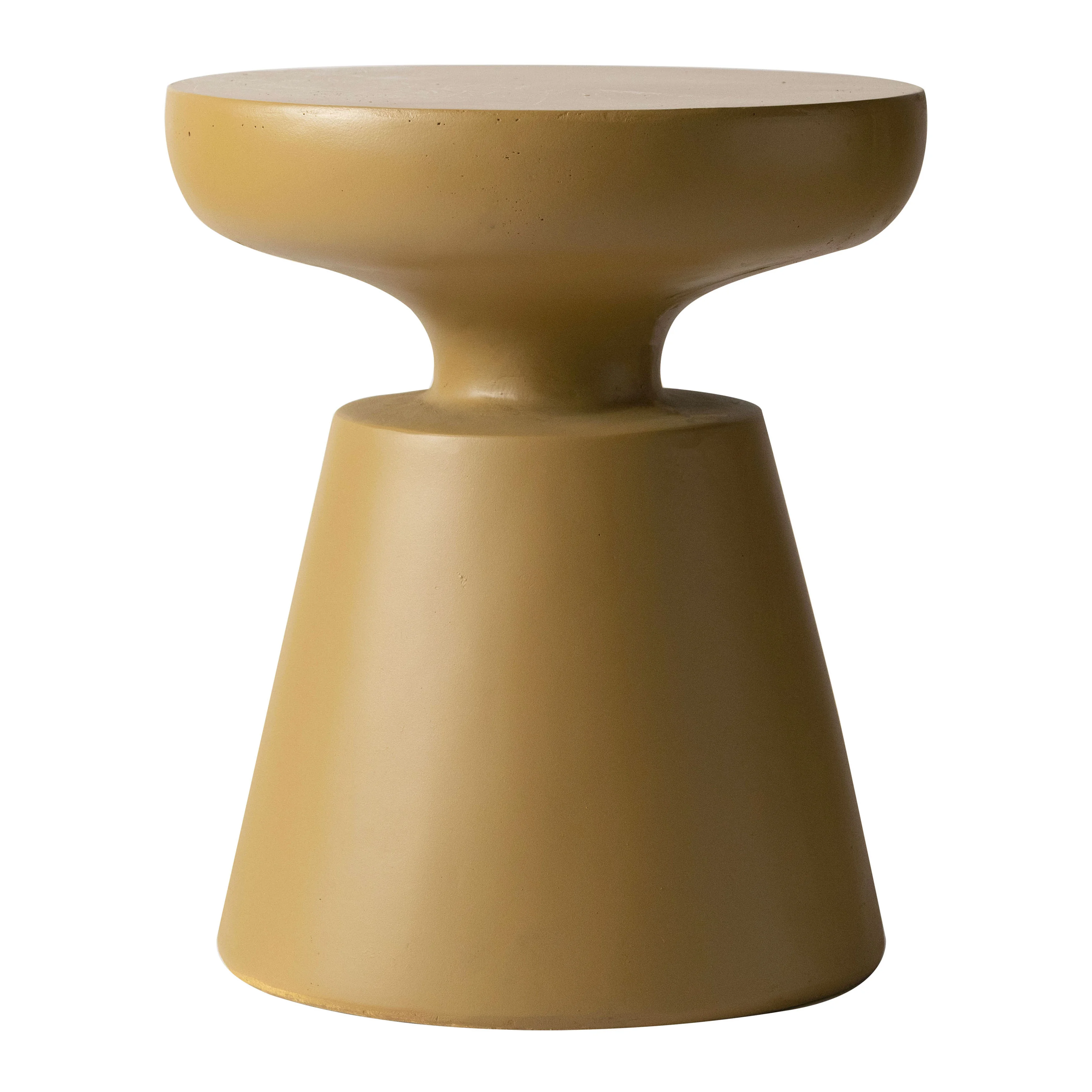 Isle Collection Fiberglass Outdoor Side Table in Brown