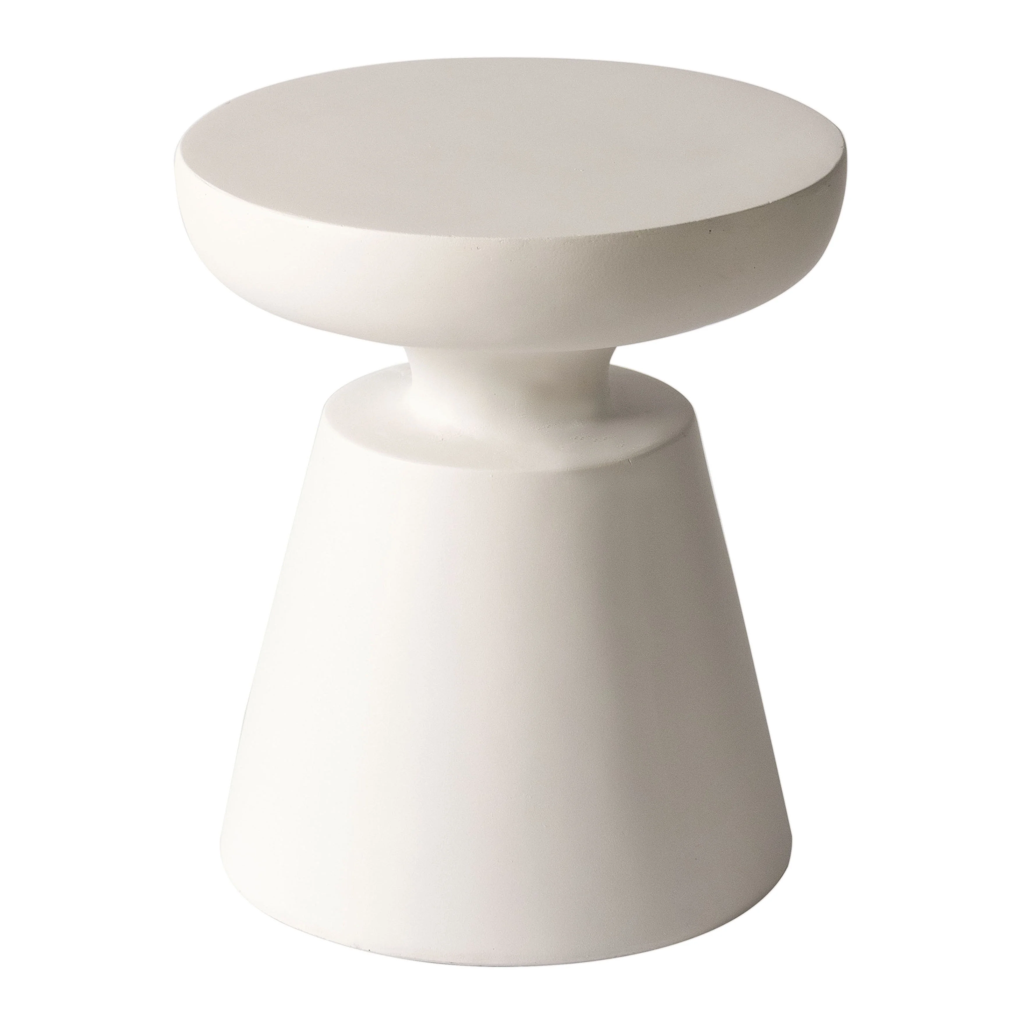 Isle Collection Fiberglass Outdoor Side Table in Cream