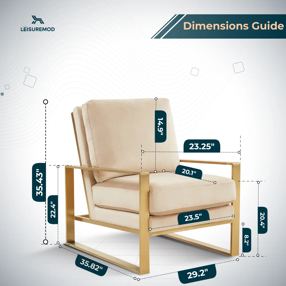 Jefferson Velvet Design Accent Armchair With Gold Brass Finish Frame