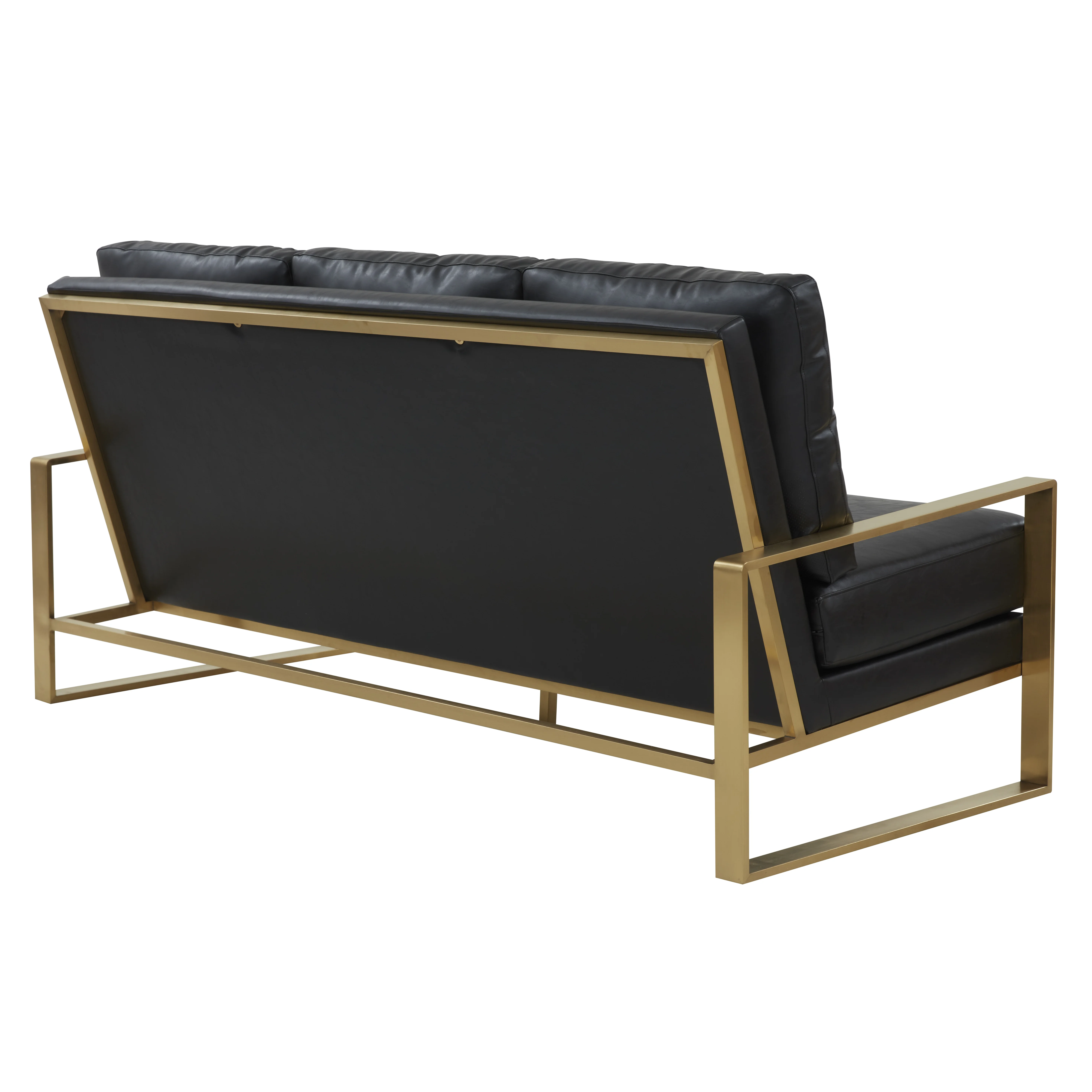 Jefferson Modern Design Leather Sofa With Gold Frame