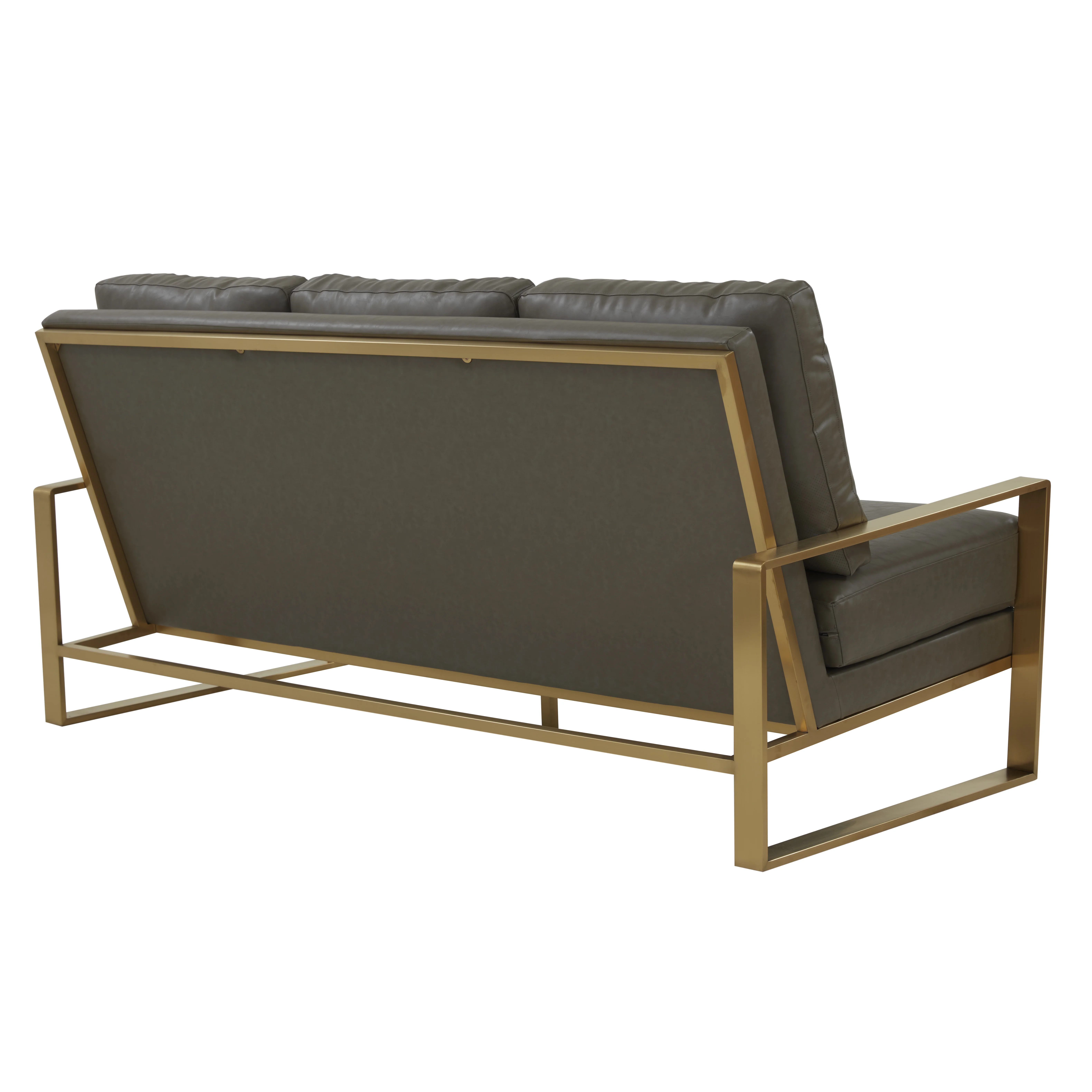 Jefferson Modern Design Leather Sofa With Gold Frame