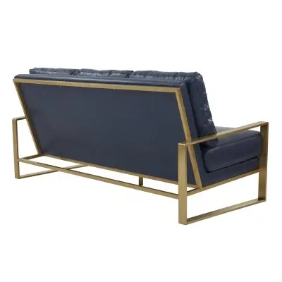 Jefferson Modern Design Leather Sofa With Gold Frame