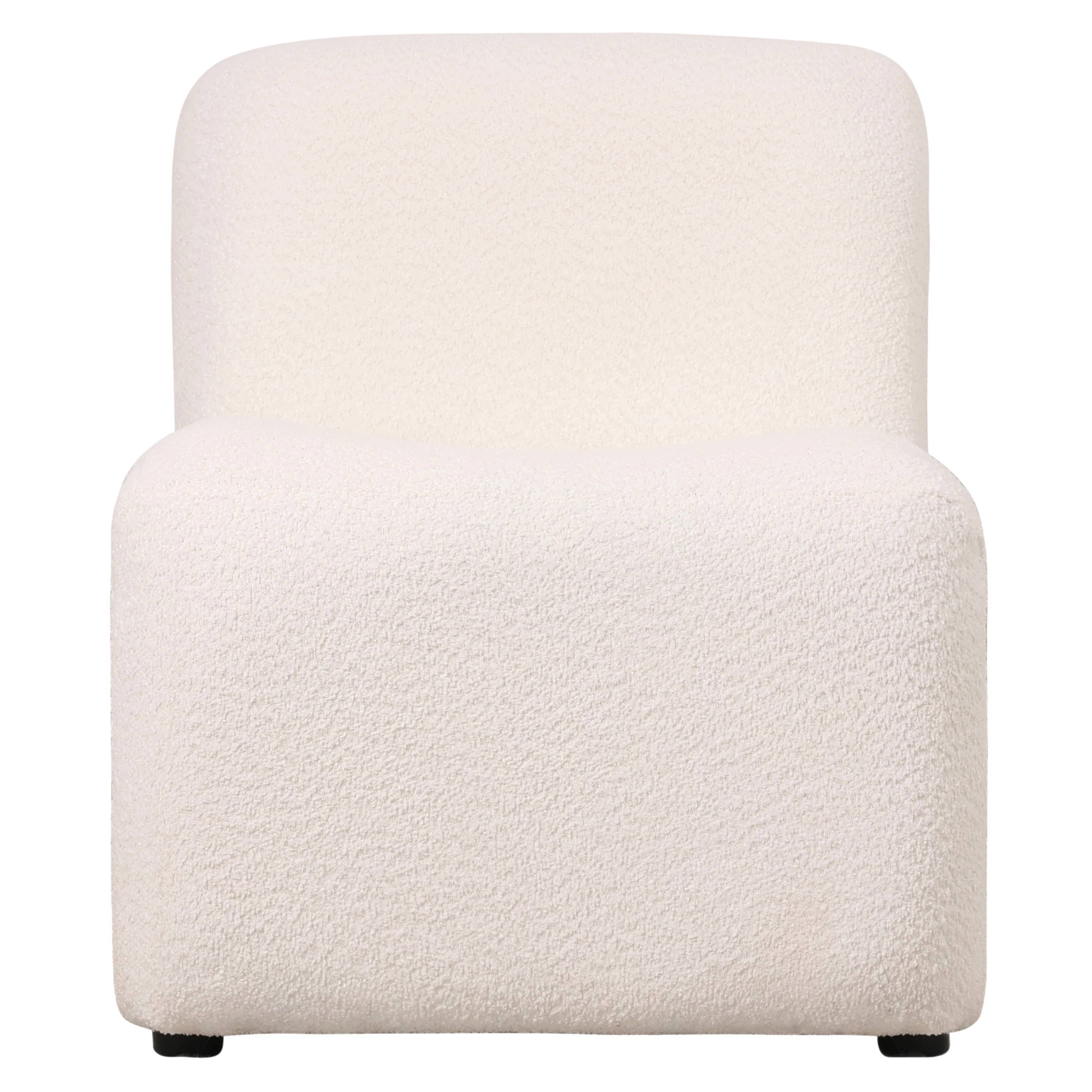 Klyx Collection Modern Accent Chair in White Boucle