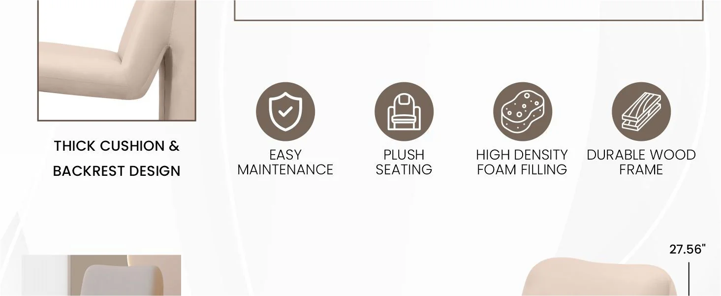 Klyx Collection Modern Accent Chair in Beige Velvet