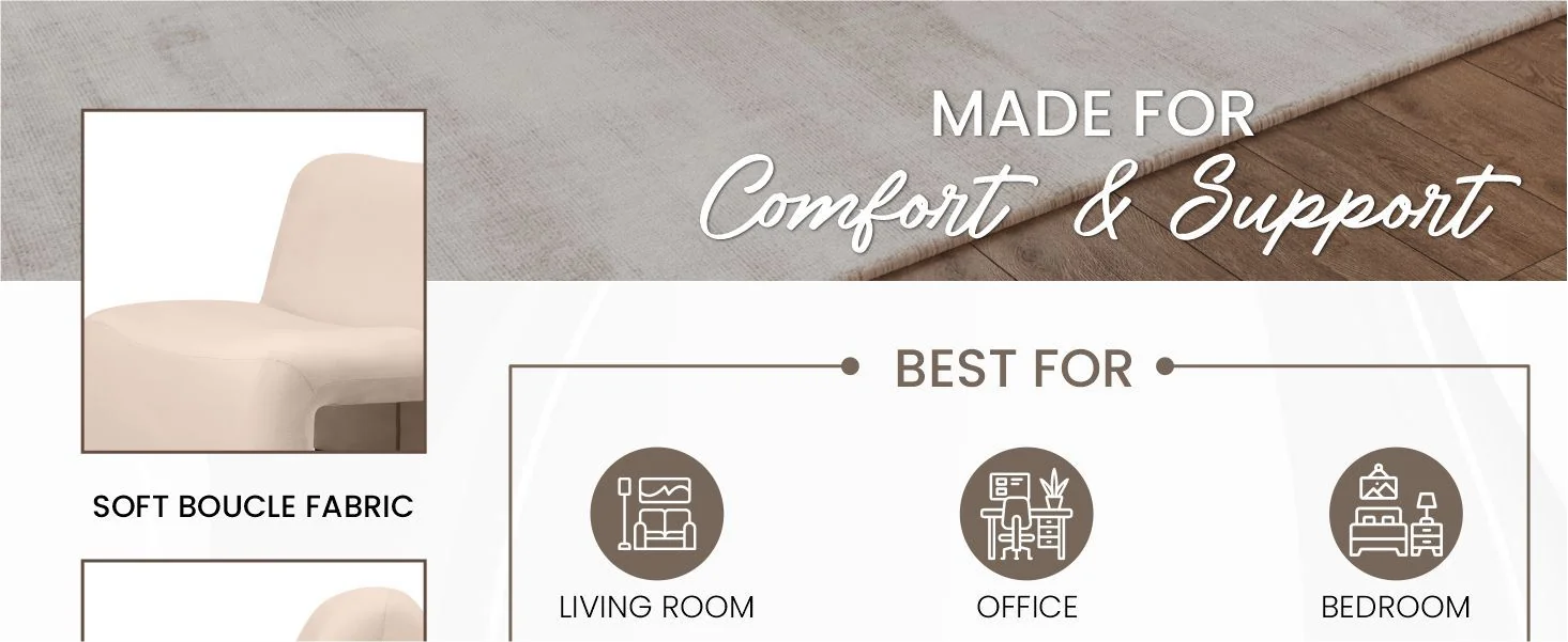 Klyx Collection Modern Accent Chair in Beige Velvet