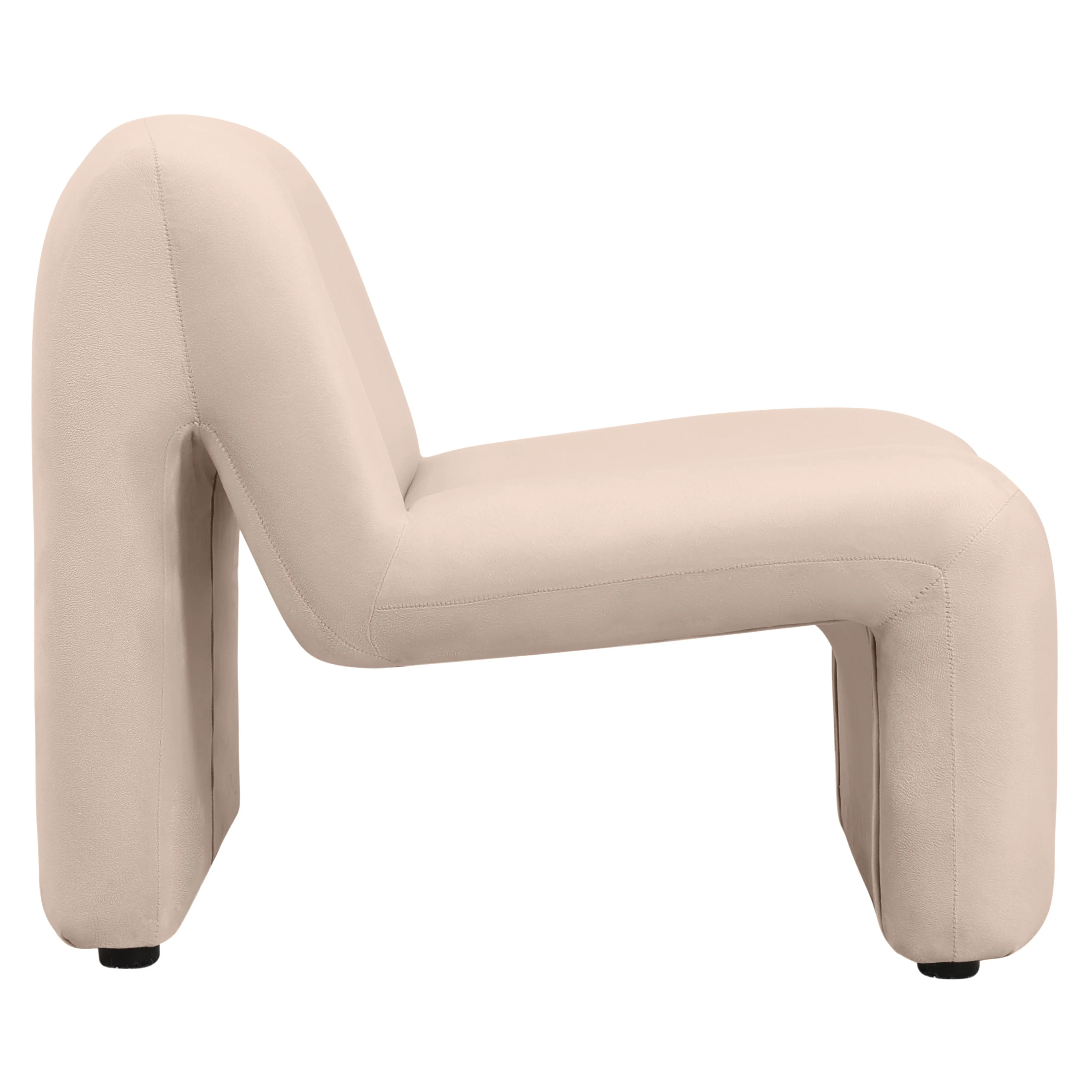 Klyx Collection Modern Accent Chair in Beige Velvet