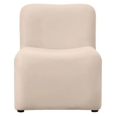 Klyx Collection Modern Accent Chair in Beige Velvet