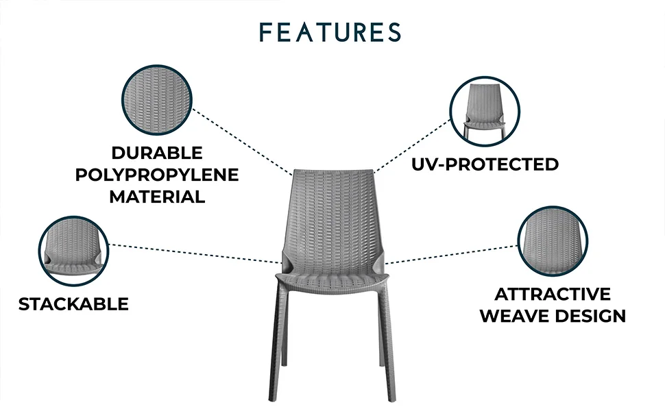 Kent Outdoor Patio Plastic Dining Chair