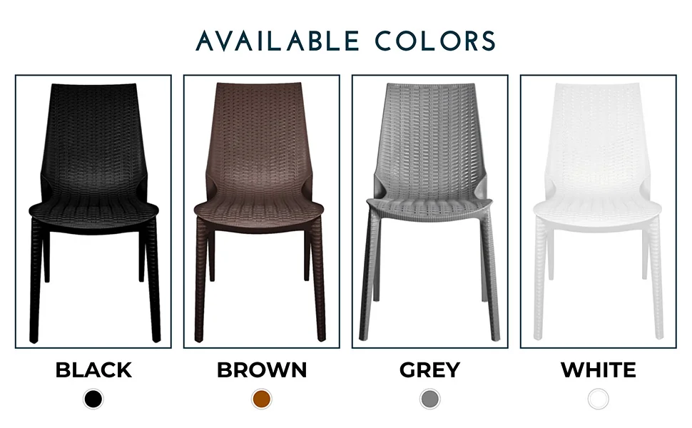 Kent Outdoor Patio Plastic Dining Chair, Set of 2