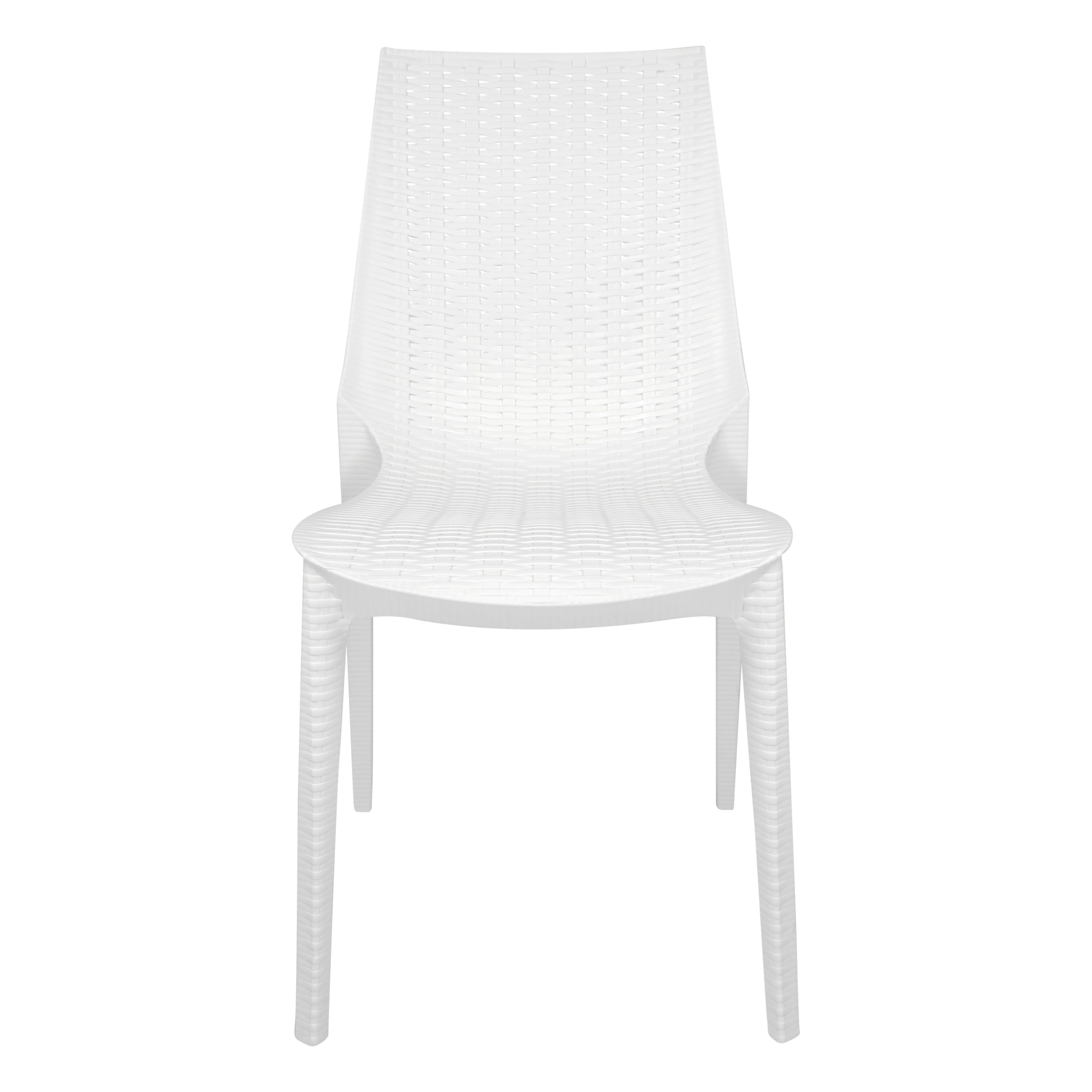 Kent Outdoor Patio Plastic Dining Chair, Set of 2