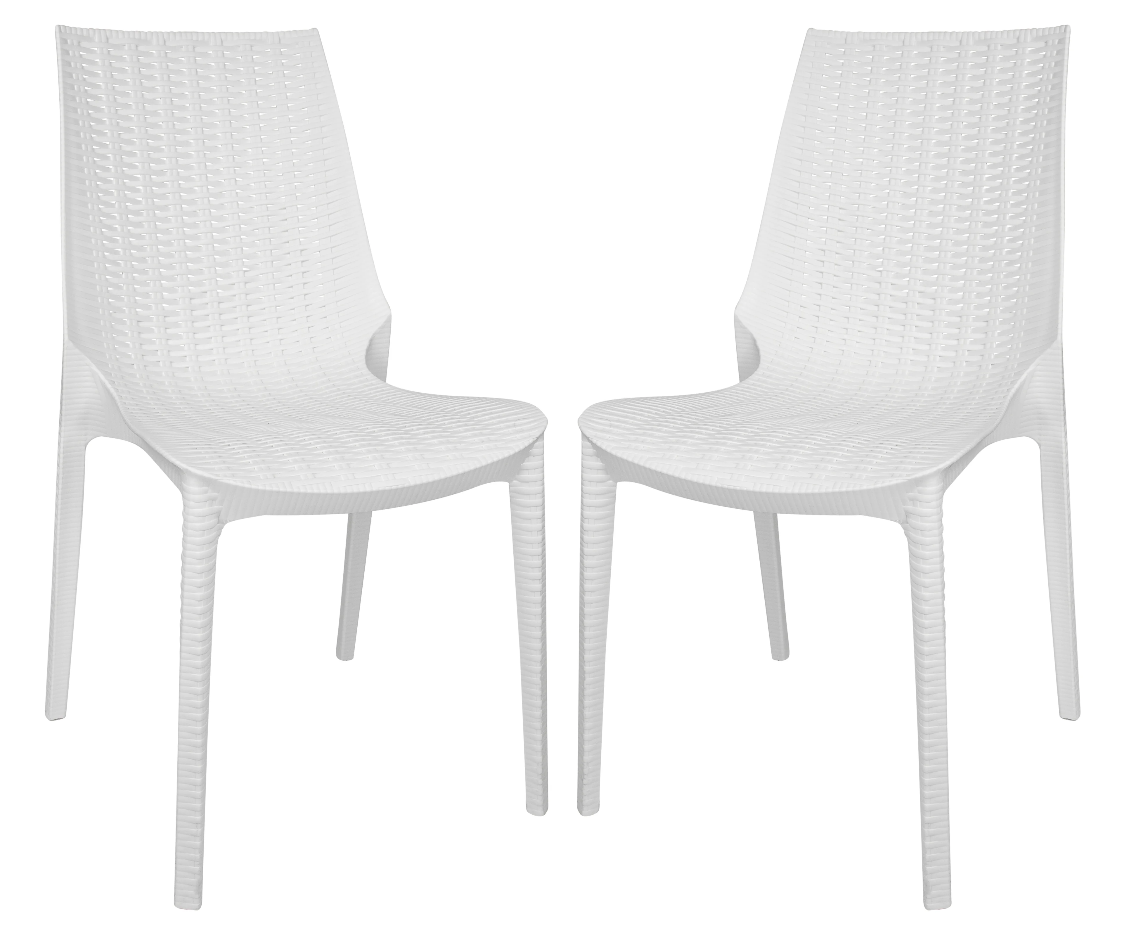 Kent Outdoor Patio Plastic Dining Chair, Set of 2