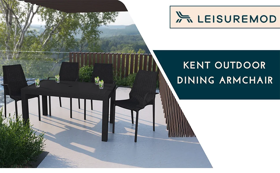 Kent Outdoor Patio Plastic Dining Arm Chair