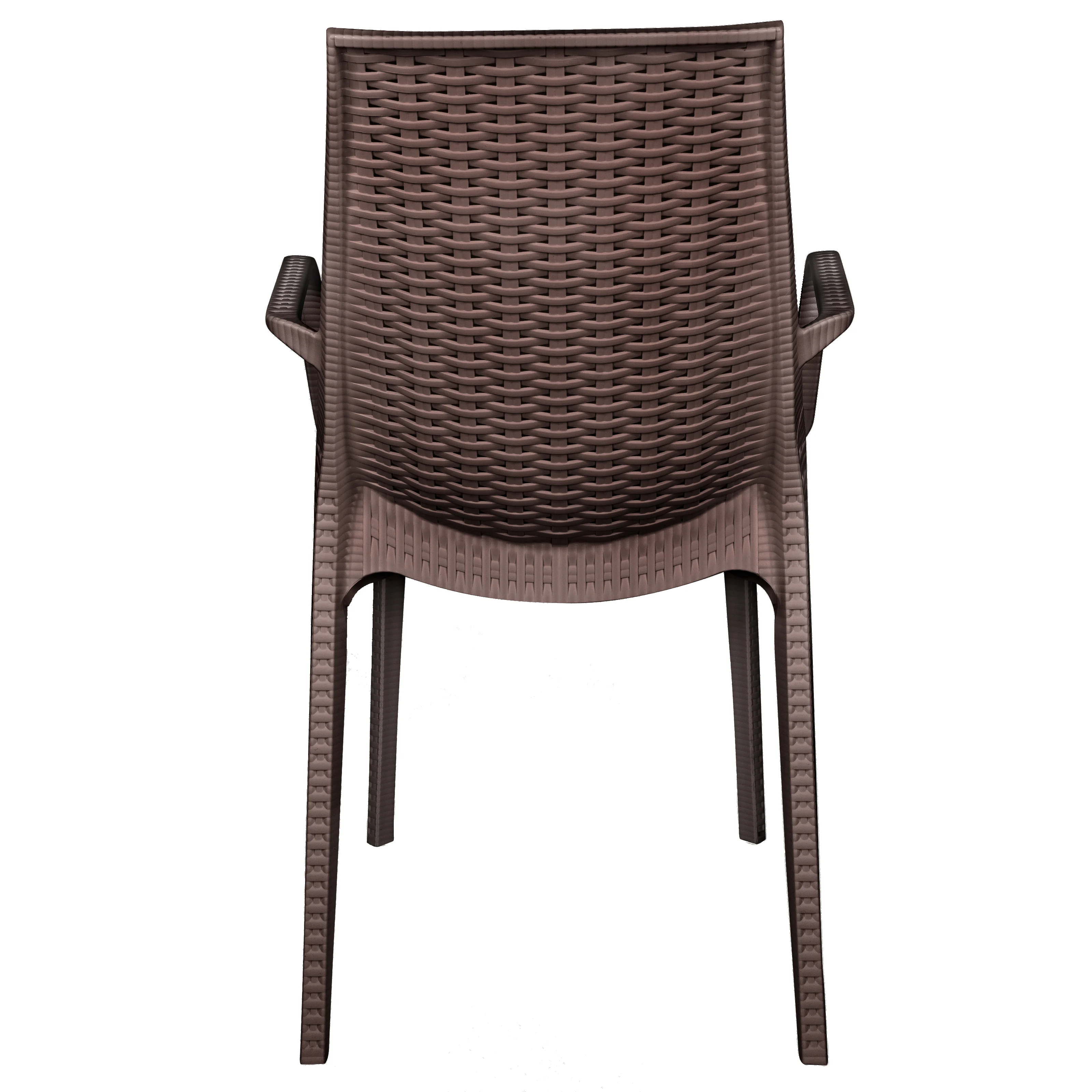 Kent Outdoor Patio Plastic Dining Arm Chair, Set of 2