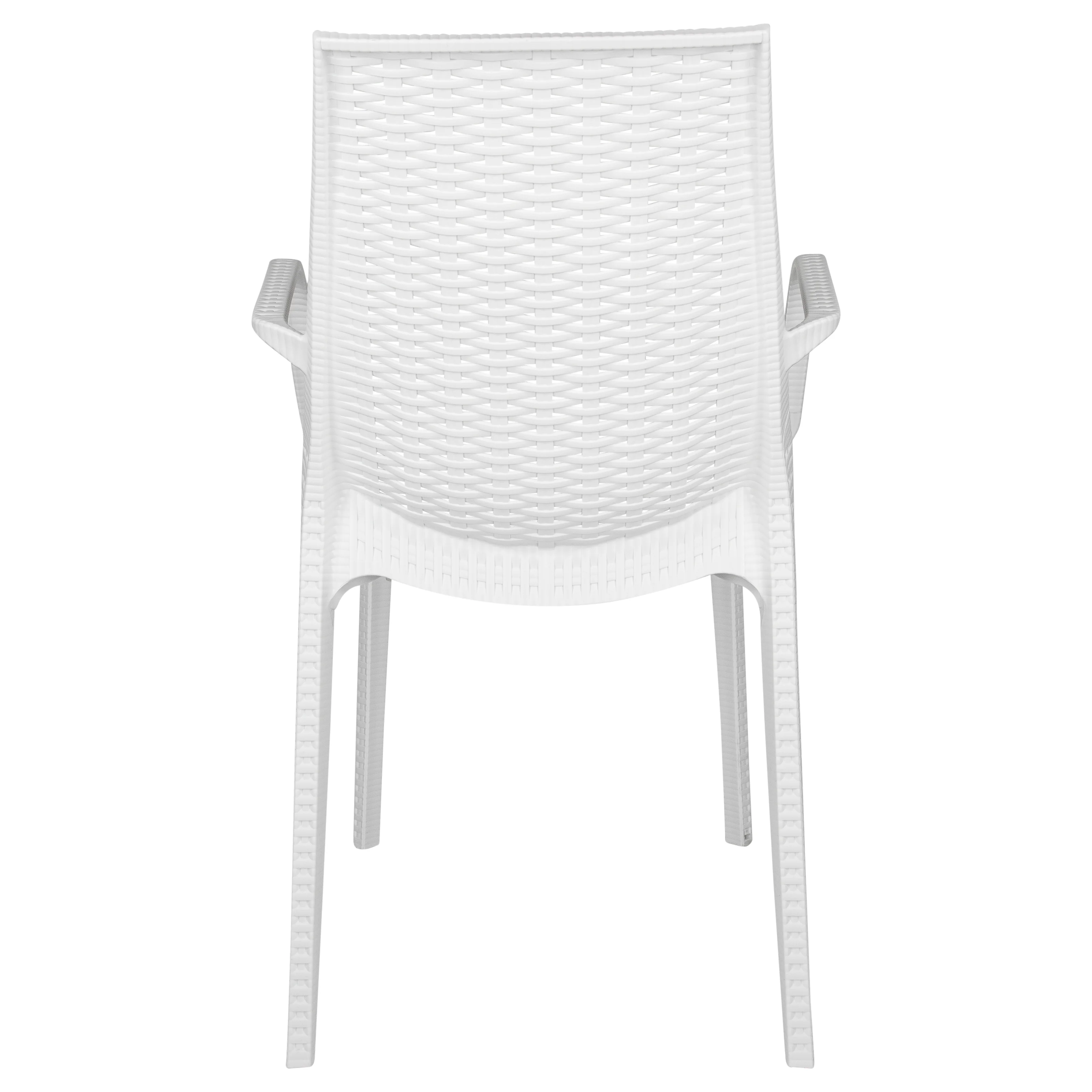 Kent Outdoor Patio Plastic Dining Arm Chair, Set of 4