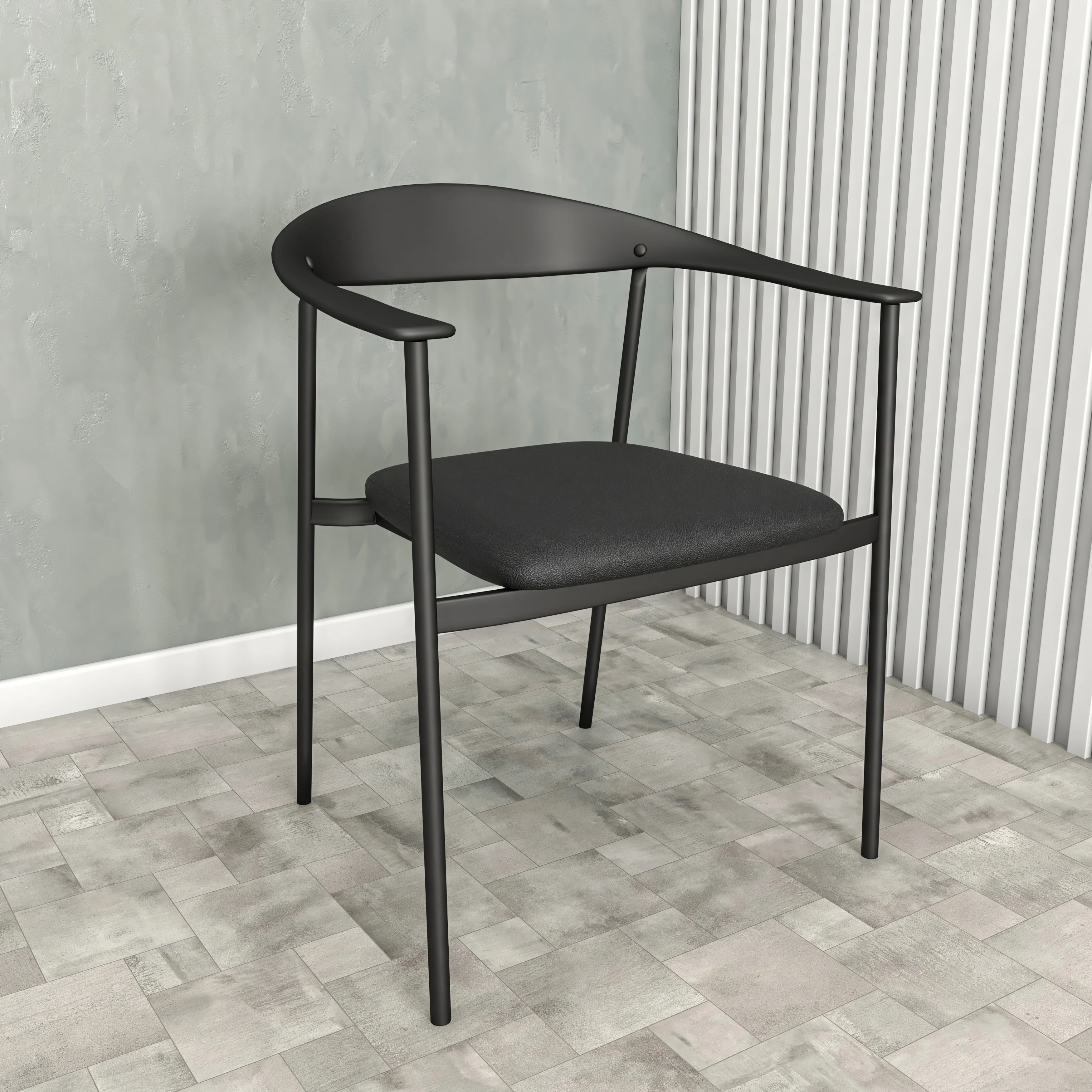 Kora Collection Modern Dining Chair in Black