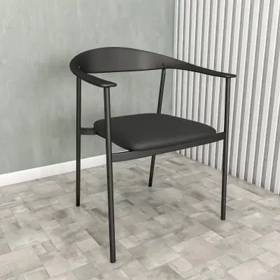 Kora Collection Modern Dining Chair in Black