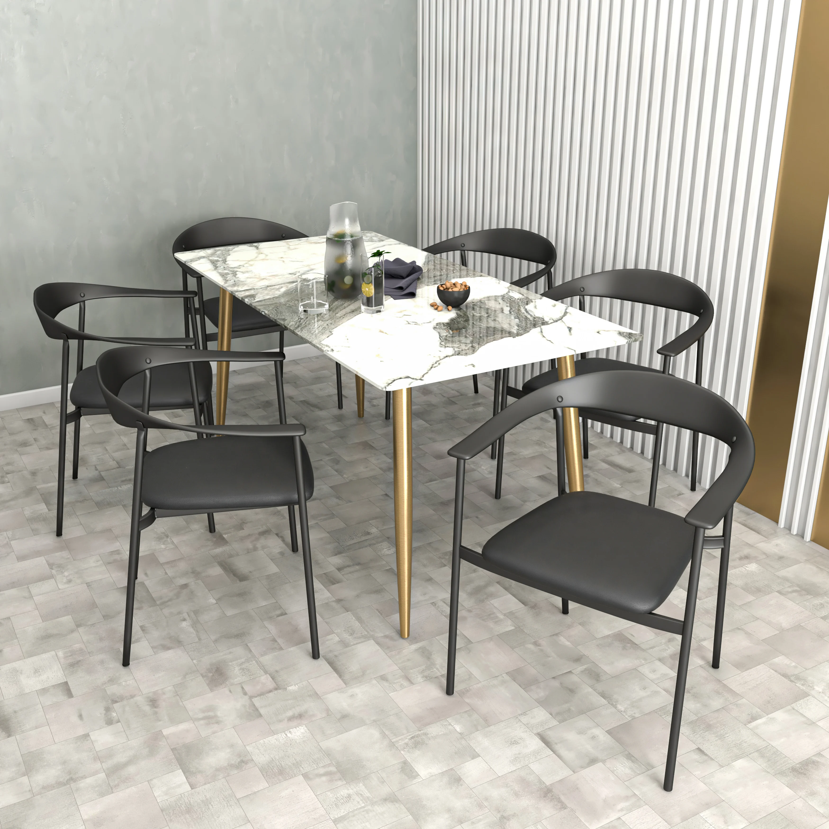 Kora Collection Modern Dining Chair in Black - Set of 4