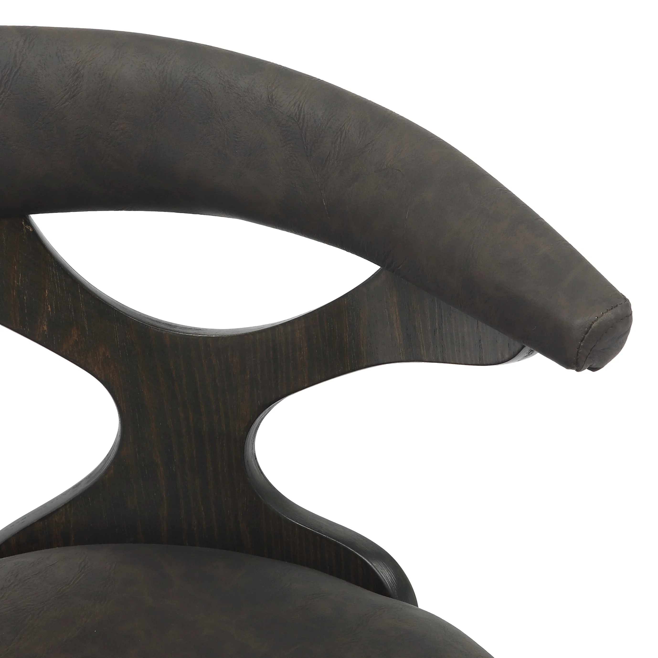 Modern Wooden Dining Chair, Dark Walnut Frame in Brown, Klyne Collection By LeisrueMod