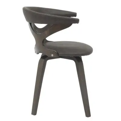 Modern Wooden Dining Chair, Dark Walnut Frame in Brown, Klyne Collection By LeisrueMod