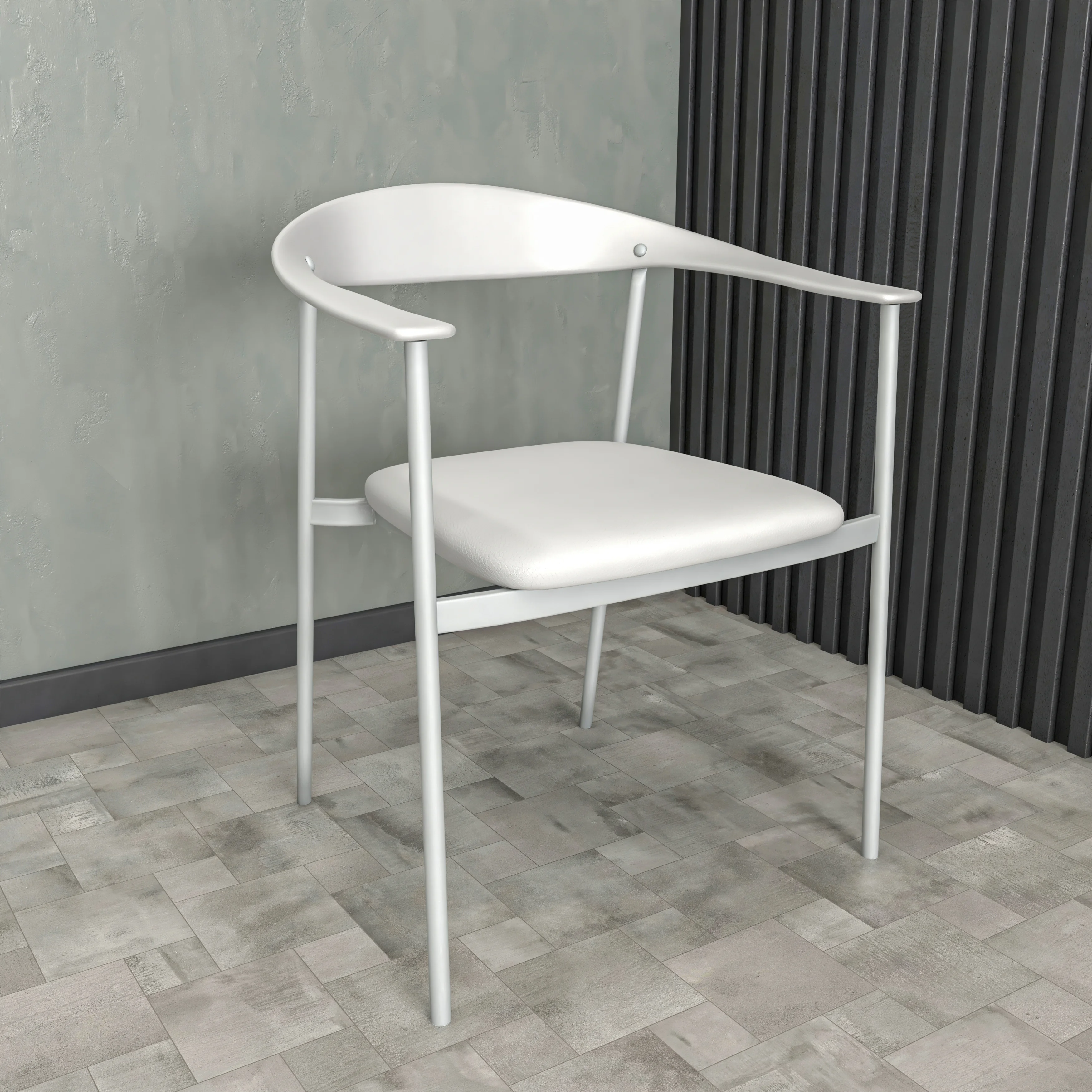 Kora Collection Modern Dining Chair in White - Set of 4